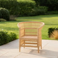 Fauteuil de jardin rotin naturel forme ronde 70x63x65 cm