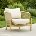 Fauteuil de jardin bois cordage design contemporain 80x72x78 cm beige