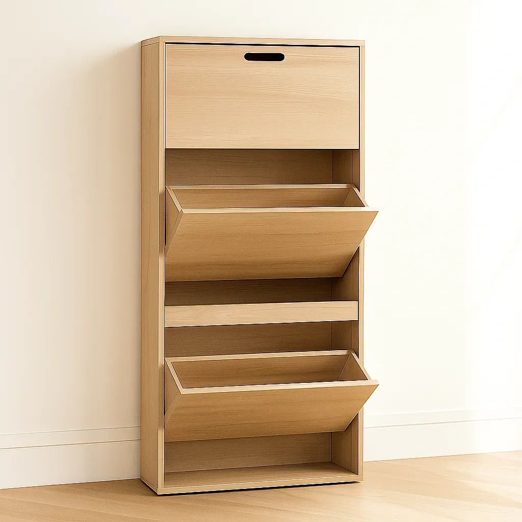 Meuble à chaussures en bois 3 niveaux 169x63x24 cm