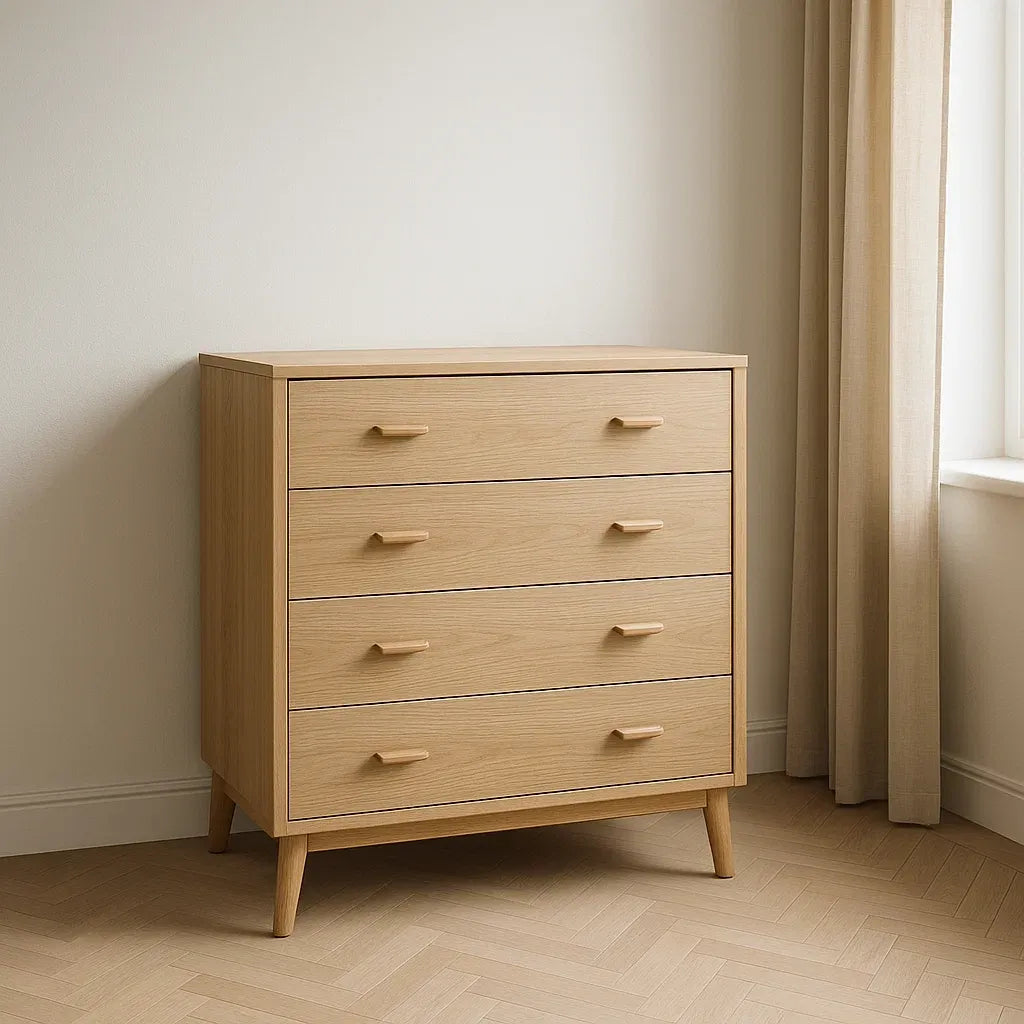 Commode en bois 4 tiroirs 80x45x90 cm