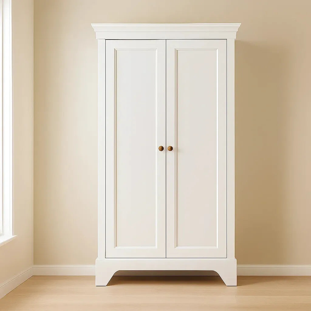 Armoire 2 portes en bois blanc 200x100x50 cm