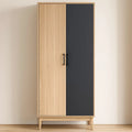 Armoire 2 portes en bois/noir 180x80x50 cm