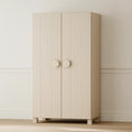 Armoire 2 portes en panneaux MDF 180x90x50 cm beige
