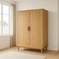 Armoire en bois 2 portes battantes 200x120x60 cm