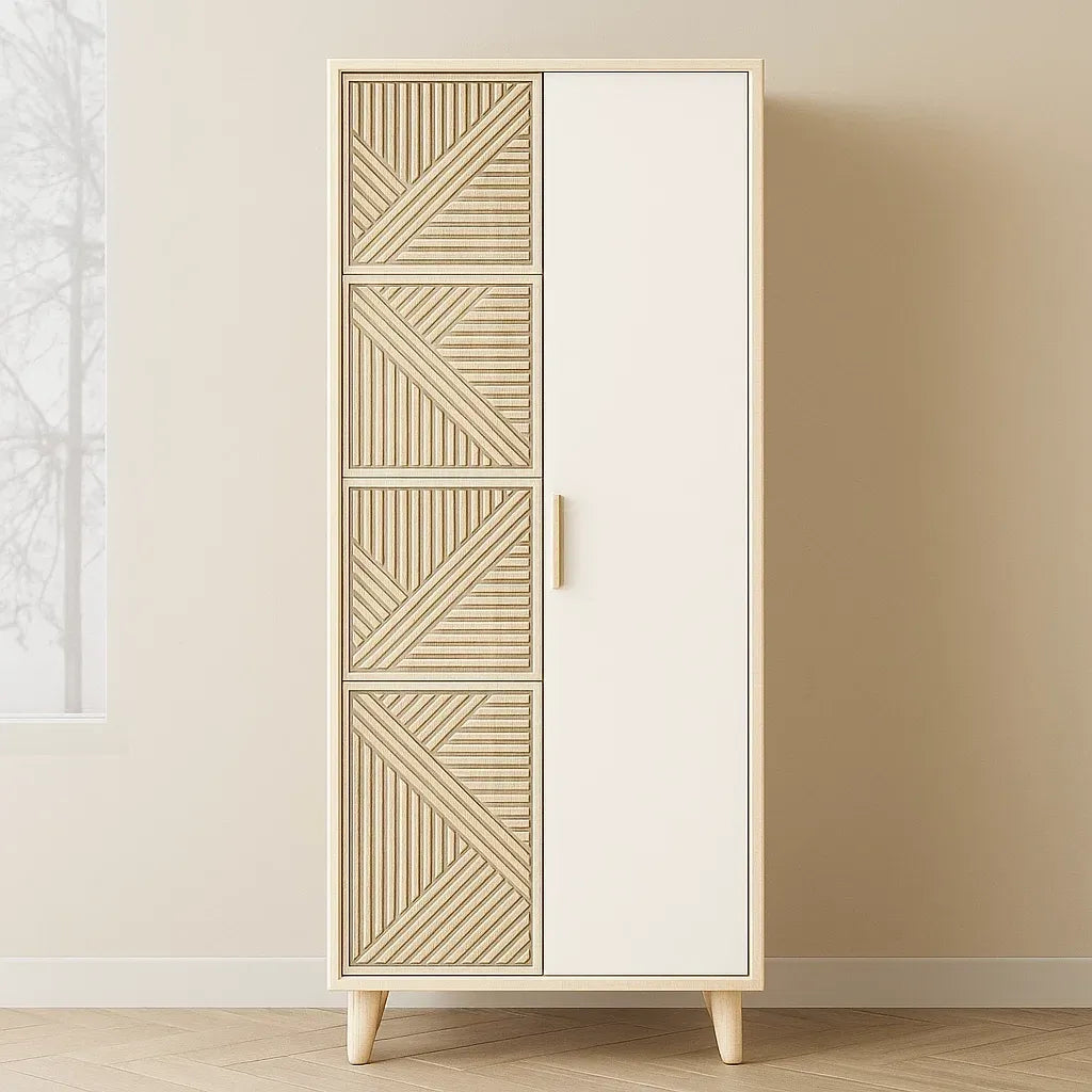 Armoire en bois avec portes à motifs 200x80x40 cm