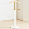 Portant à vêtements en bois et acier, blanc/doré